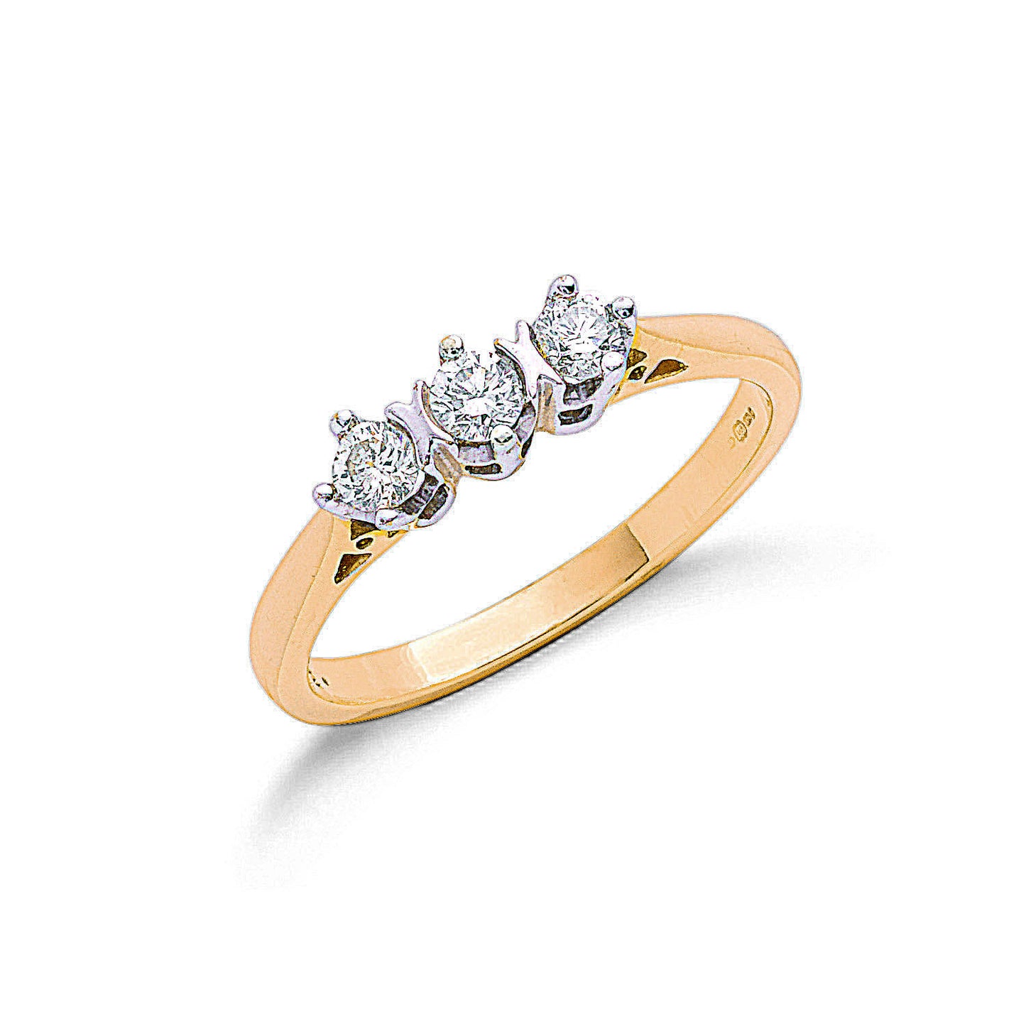9ct Y/G 0.33ct Diamond Trilogy Ring