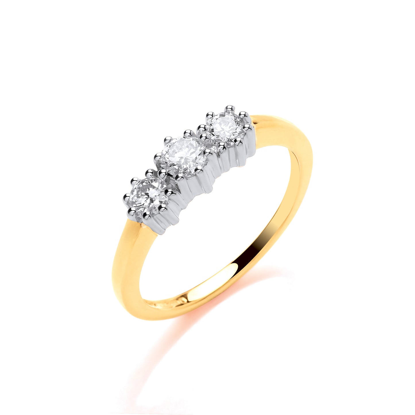 9ct Y/G 0.50ct Diamond Trilogy Ring