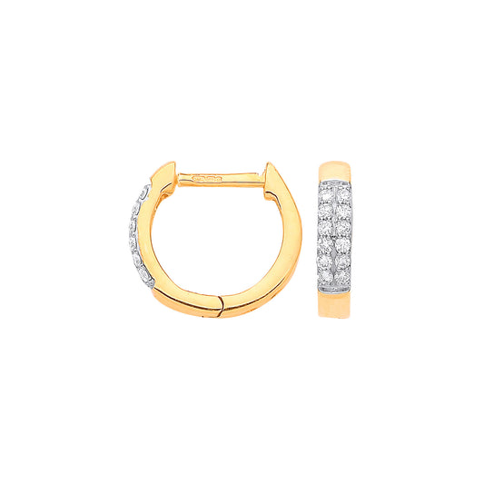 9ct Yellow Gold 0.18ct Diamond Earrings