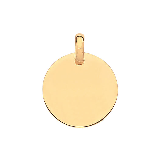 Y/G 19mm Plain Round Pendant