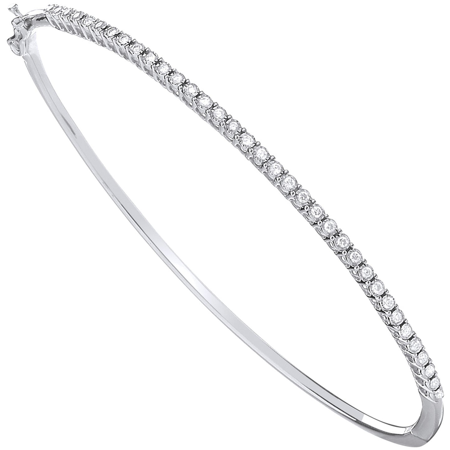 9ct White Gold 0.25ct Diamond Bangle