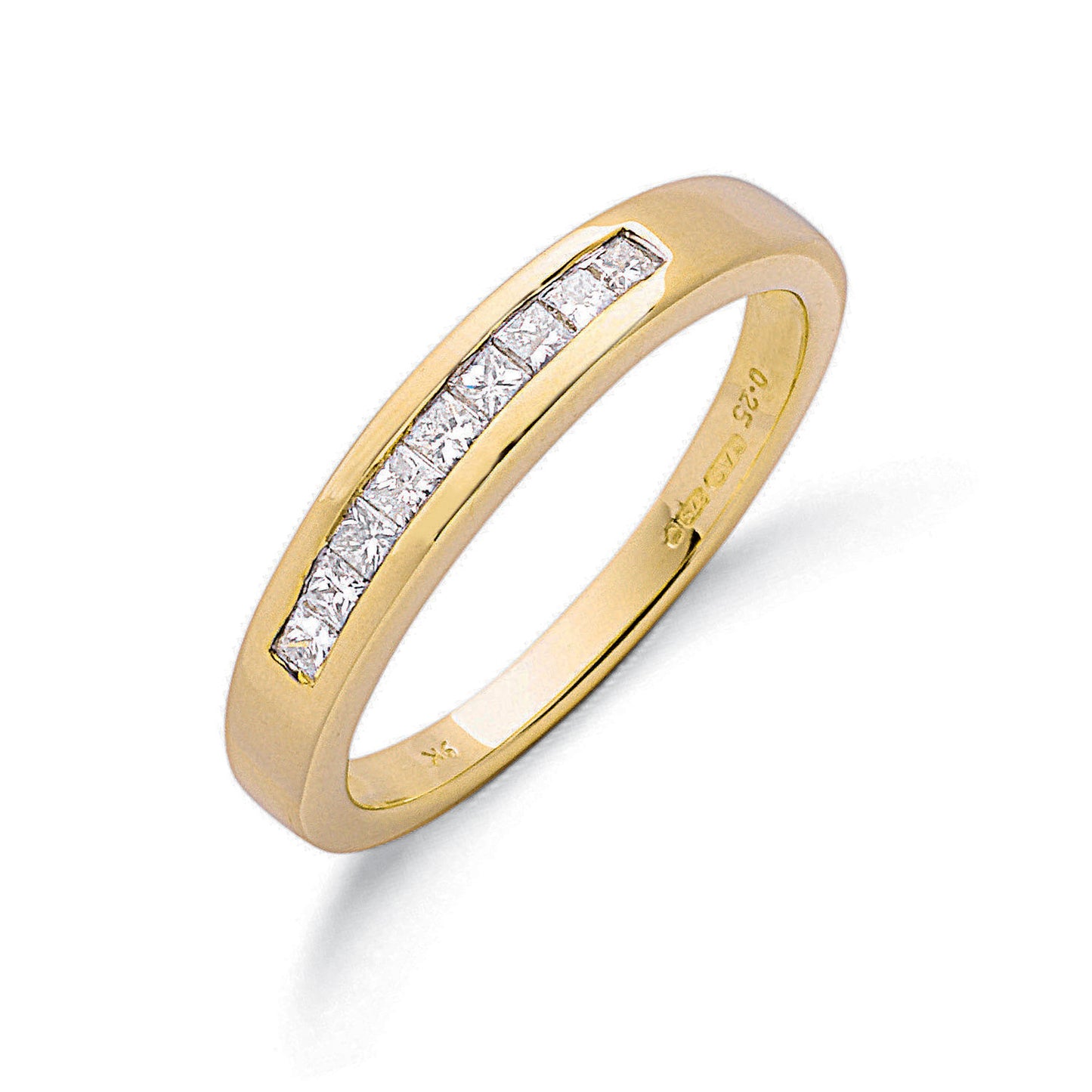 9ct Y/G 0.25ct Princess Cut Diamond Eternity Ring