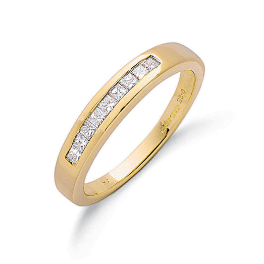 9ct Y/G 0.25ct Princess Cut Diamond Eternity Ring