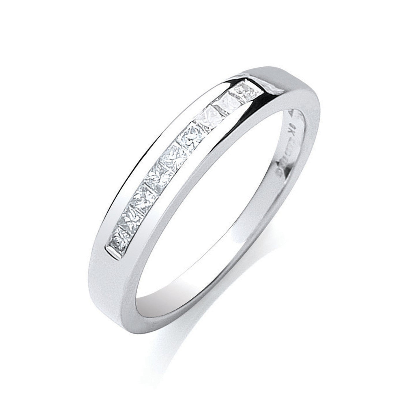9ct W/G 0.25ct Princess Cut Diamond Eternity Ring