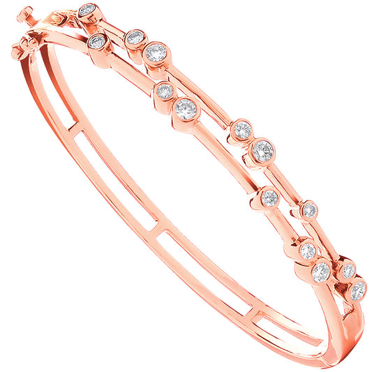 18ct Rose Gold 1.00ctw Dress Diamond Bangle