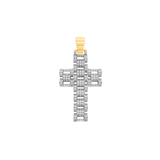 Y & W/G Cz Fancy Link 55mm Cross
