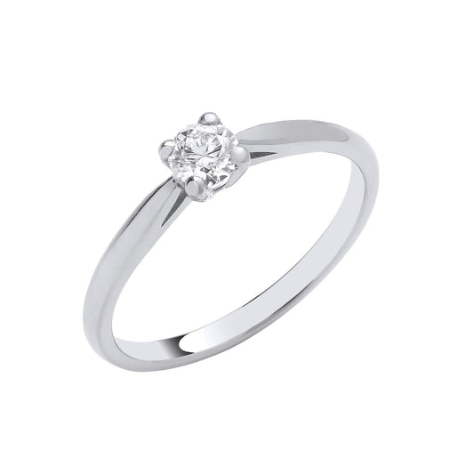 Platinum 0.25ct G/H-Si Diamond Engagement Ring