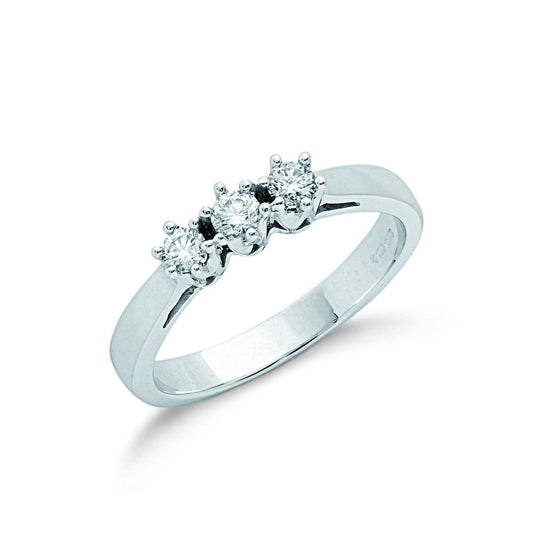 9ct W/G 0.30ct Diamond Trilogy Ring