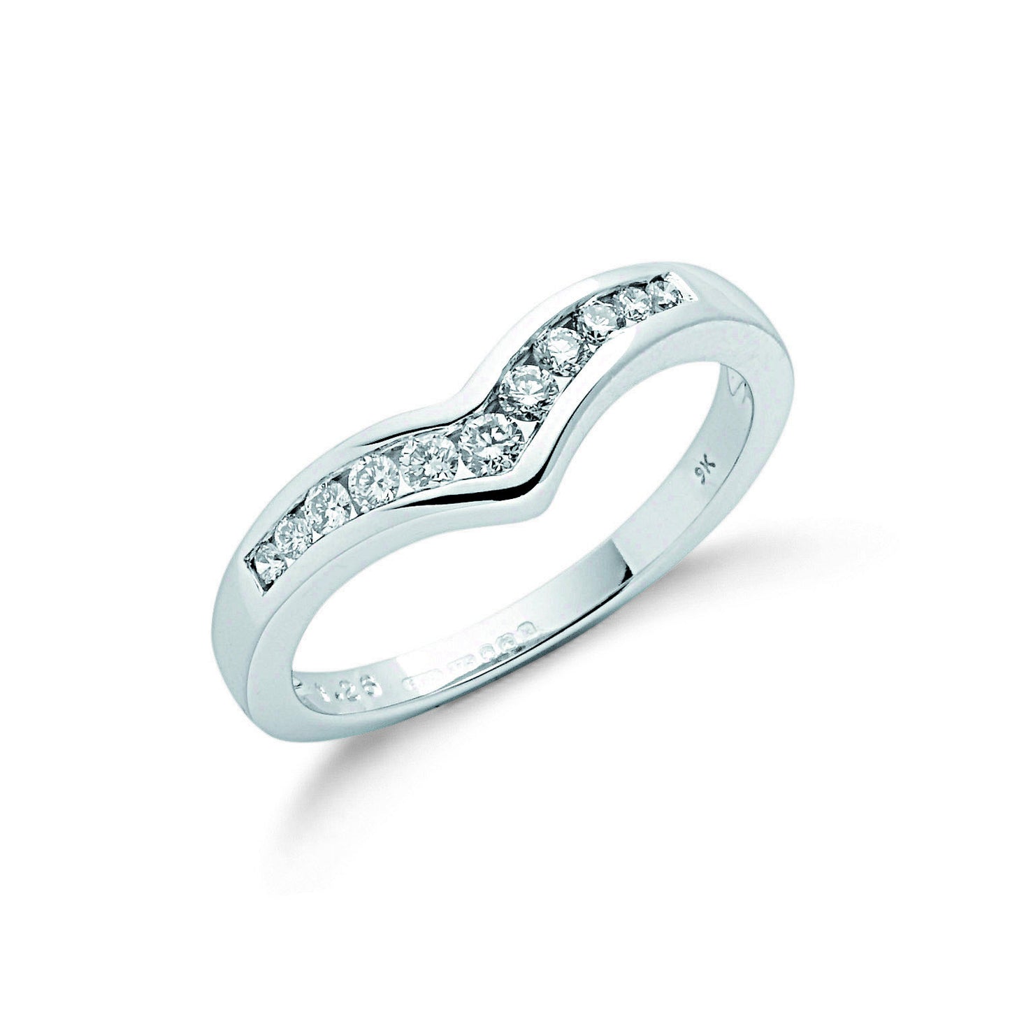 9ct W/G 0.25ct Diamond Wishbone Ring