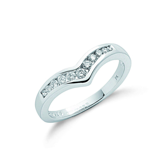9ct W/G 0.25ct Diamond Wishbone Ring