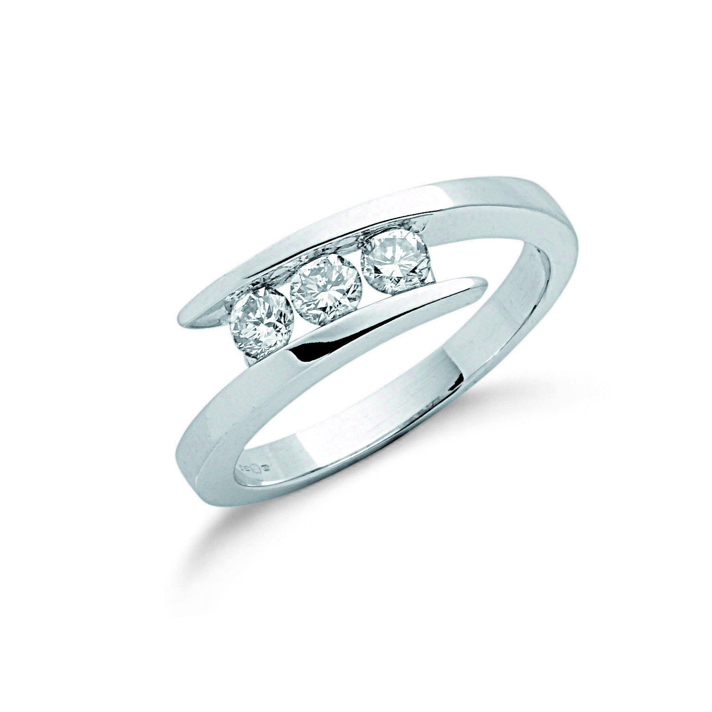 9ct W/G 0.50ct Diamond Trilogy Ring