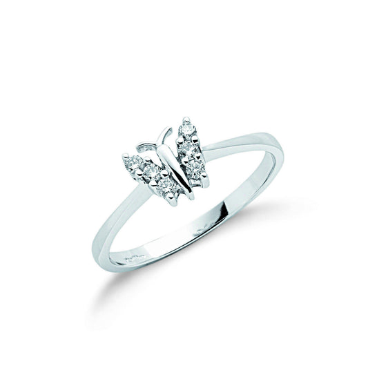 9ct W/G 0.15ct Diamond Butterfly Ring