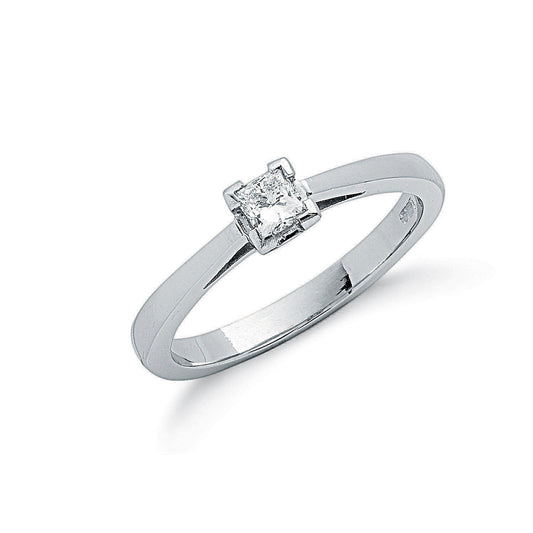Platinum 0.25ct G/H-Si Princess Cut Diamond Engagement Ring
