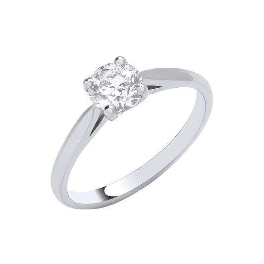 Platinum 0.70ct G/H-Si Diamond Engagement Ring