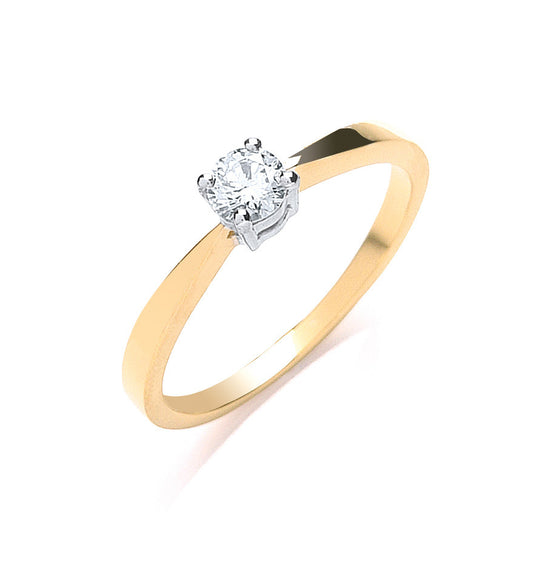 9ct Y/G 0.25ct Diamond Engagement Ring