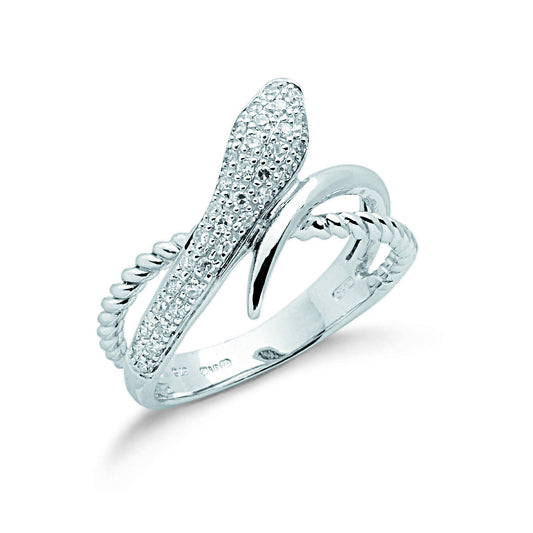 9ct W/G 0.15ct Diamond Snake Ring