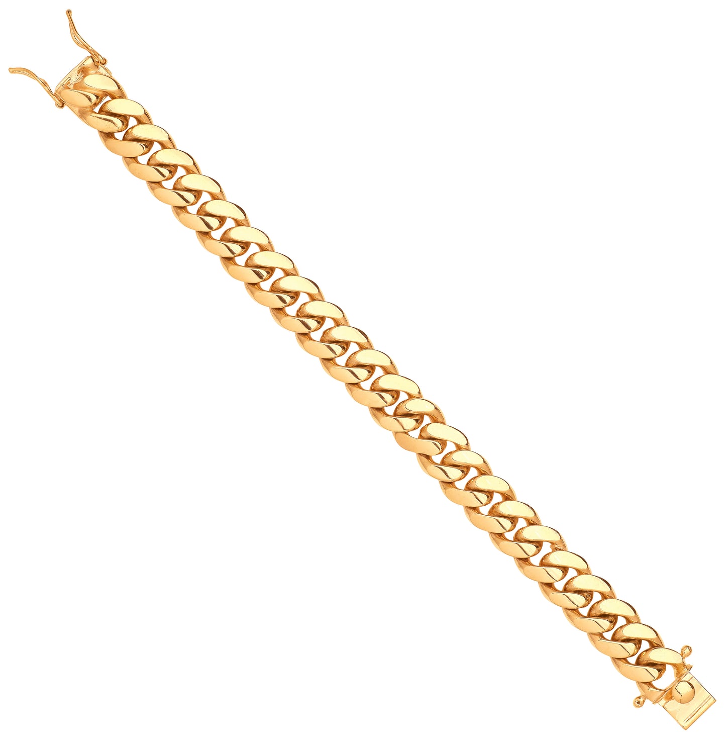Y/G 14mm Cuban Link Solid Gents Bracelet