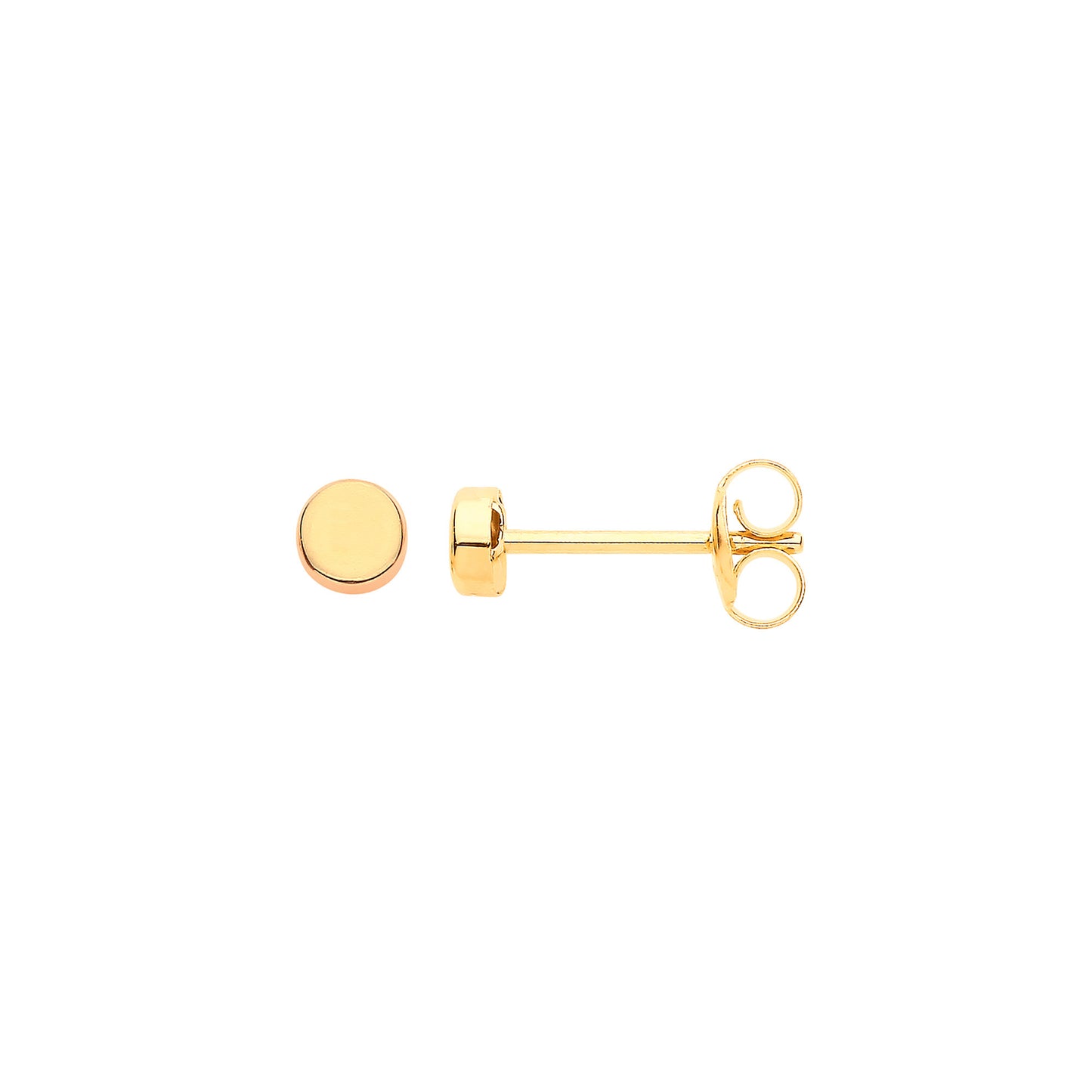 9ct Y/G Plain Round 3.2mm Studs