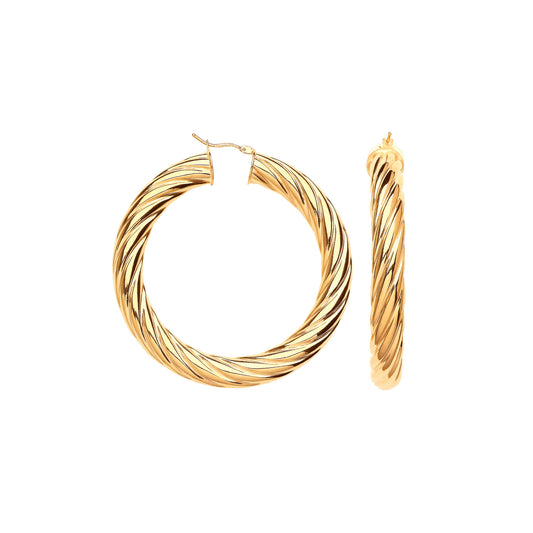 Y/G 55mm Chunky Twist Hoop Earrings