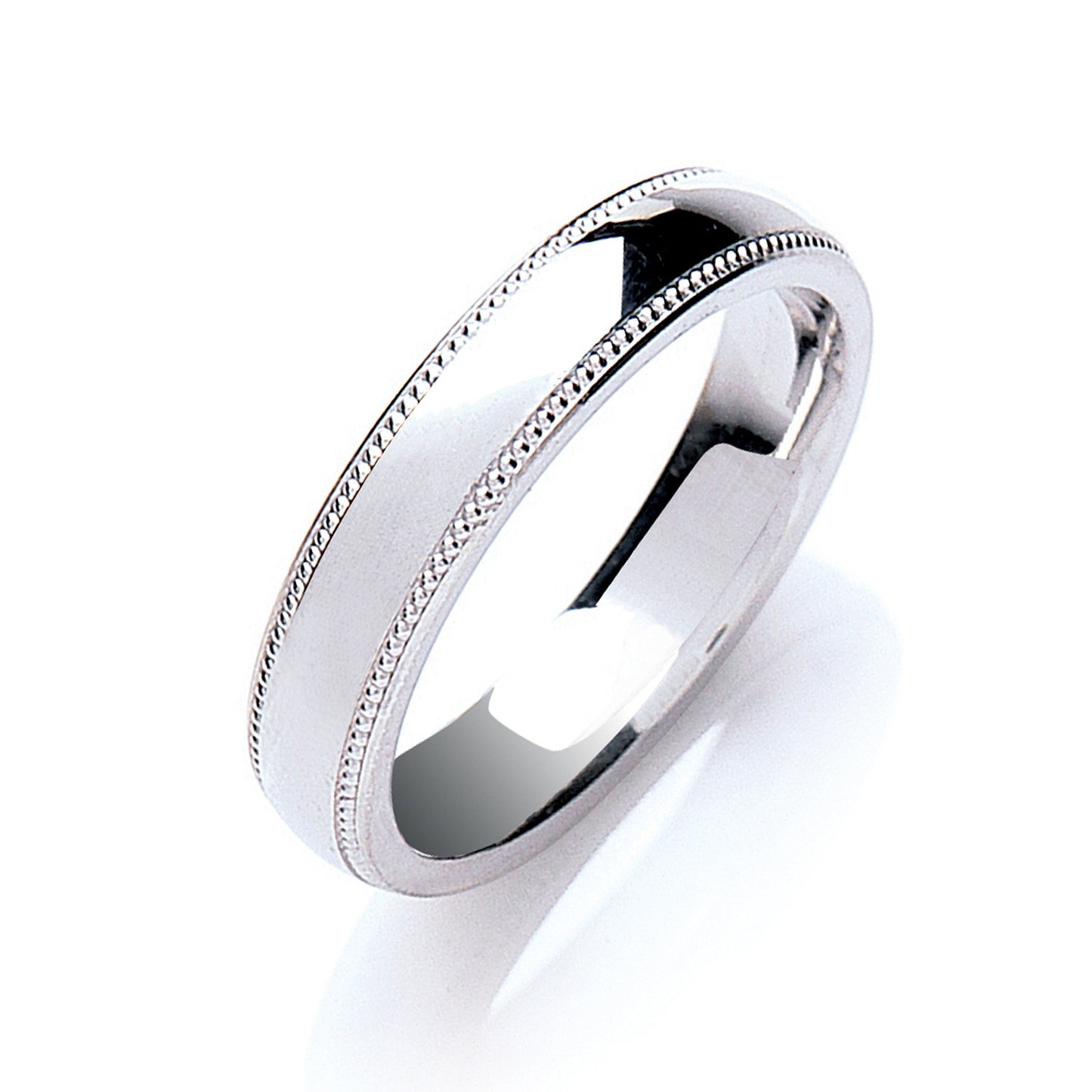 4mm Court Mill Grain Edges Wedding Band