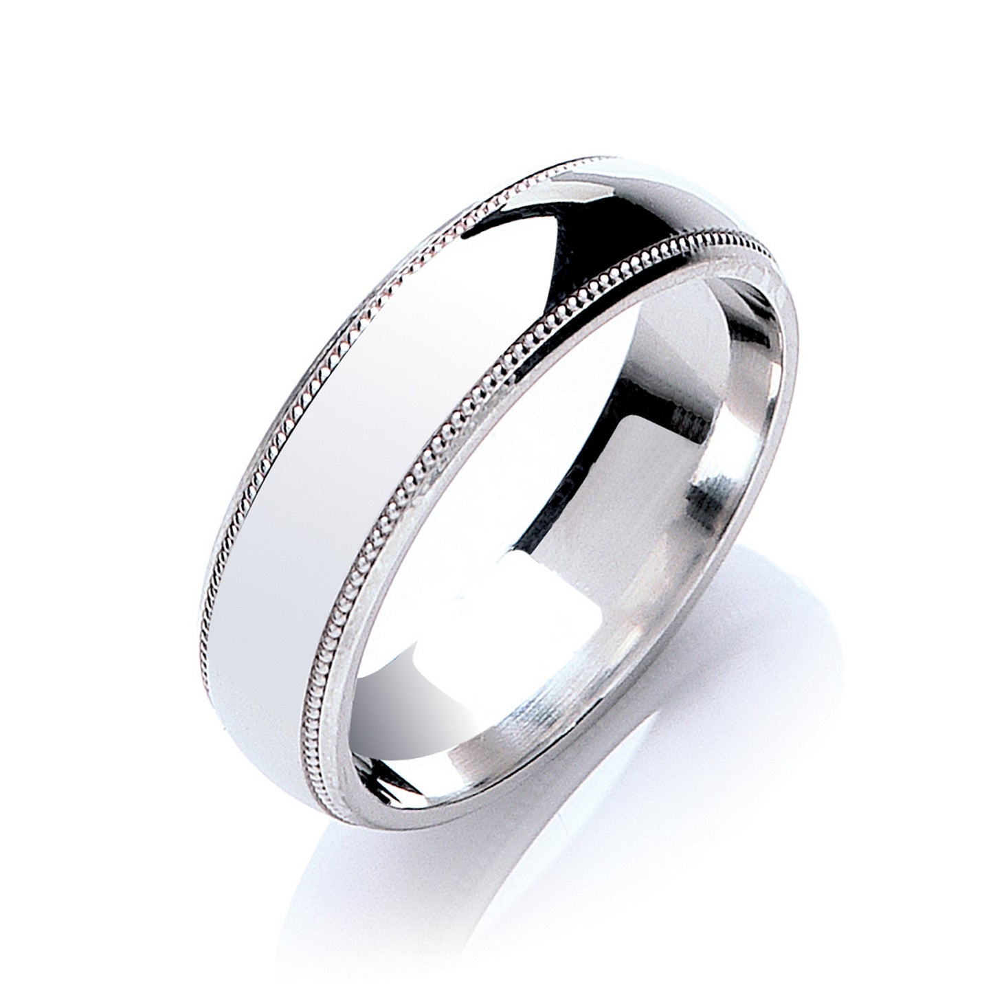 6mm Court Mill Grain Edges Wedding Band