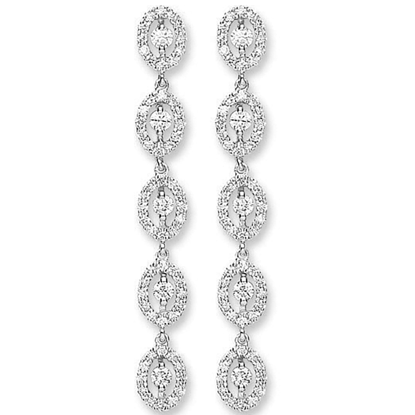 18ct White Gold 1.29ct Diamond Drop Earrings