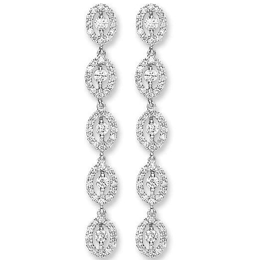 18ct White Gold 1.29ct Diamond Drop Earrings
