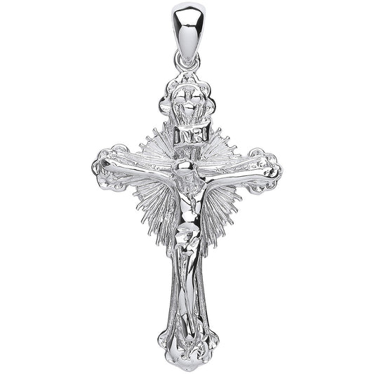 Silver Sunburst Crucifix
