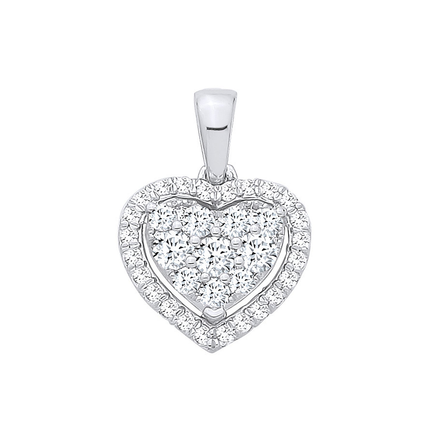 18ct White Gold 0.40ct Diamond Heart Pendant
