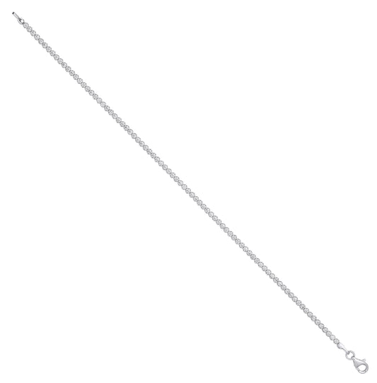 W/G 2.1mm Round CZ Ladies Tennis Bracelet
