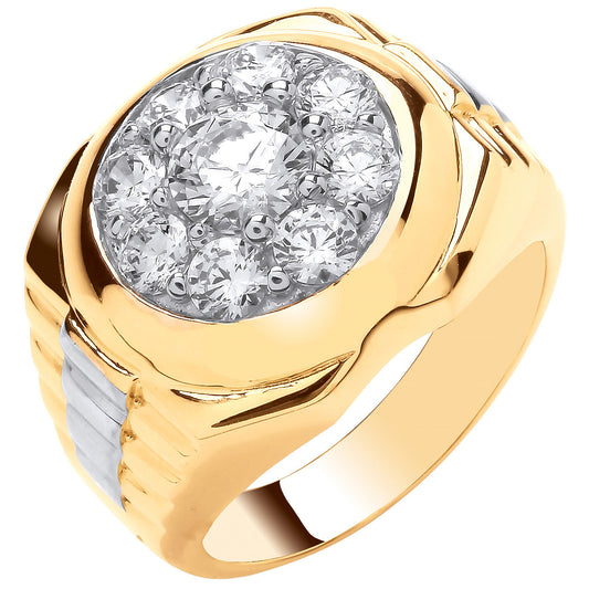 Y/G Fancy Gents CZ Ring