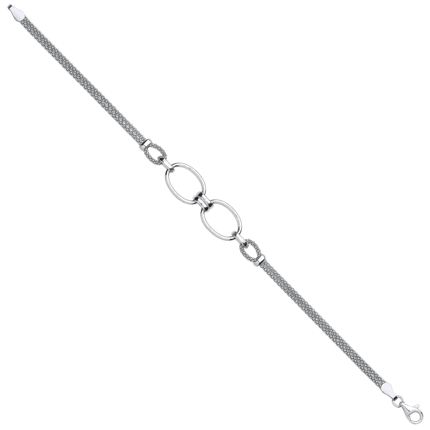 Silver oval circles bracelet