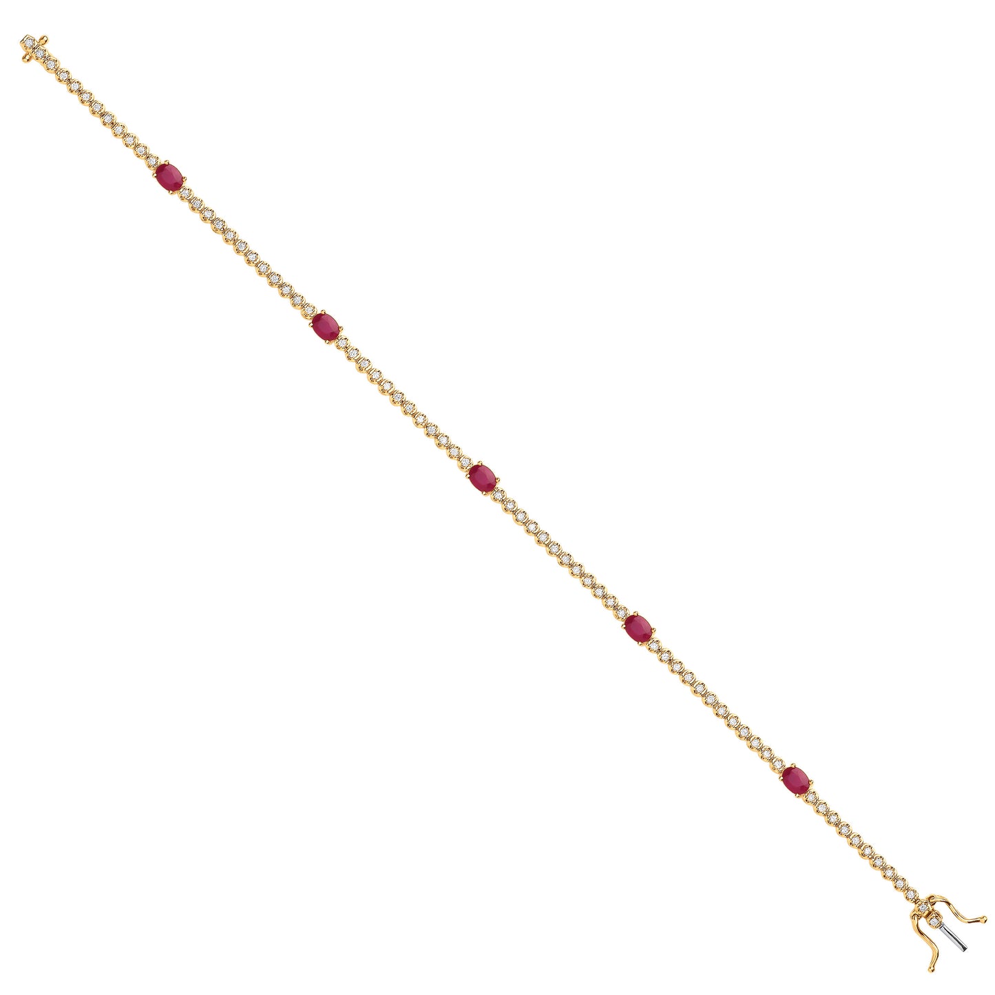 9ct Yellow Gold bracelet 0.40ct Diamond 1.15ct Ruby