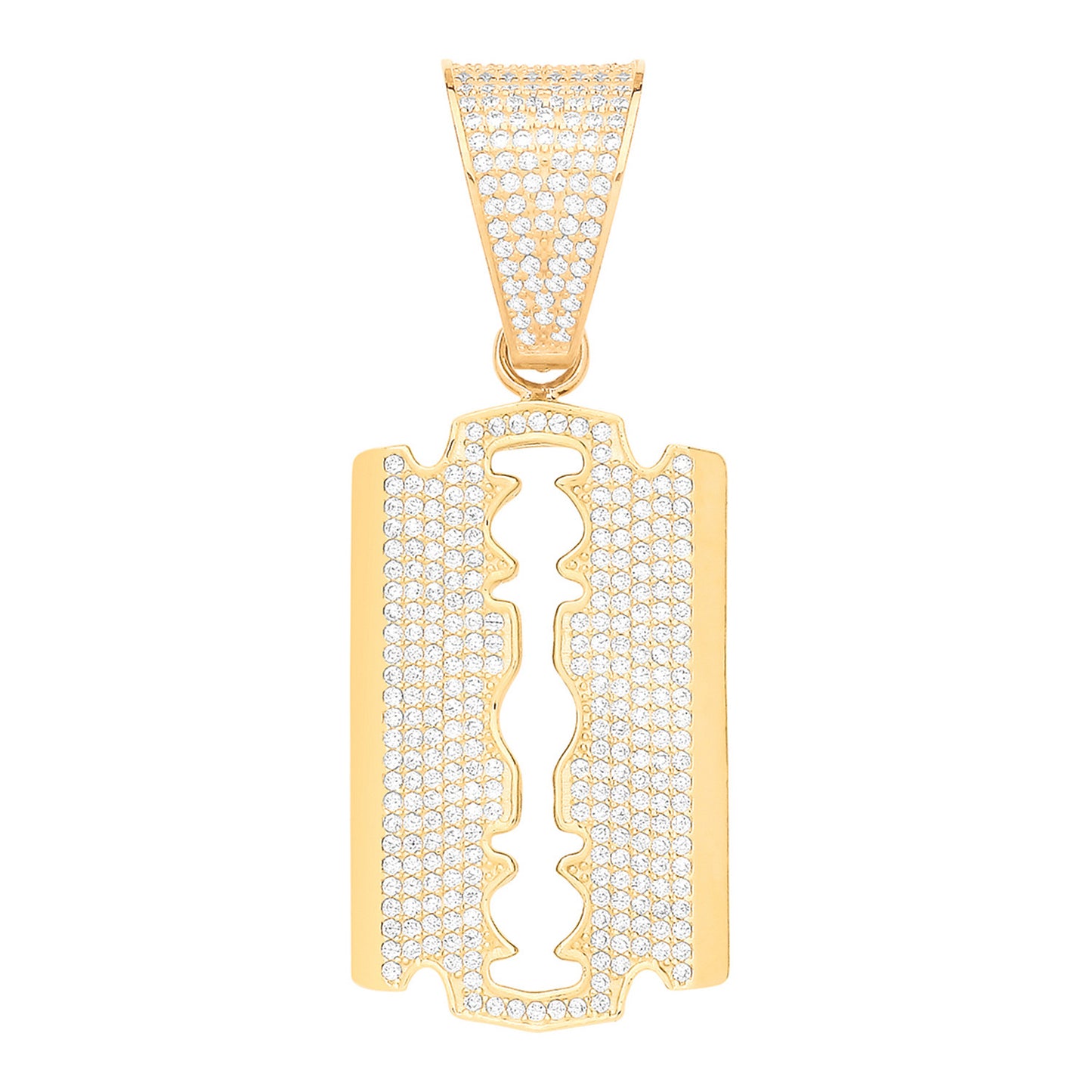 Y/G Razor Blade CZ Pendant