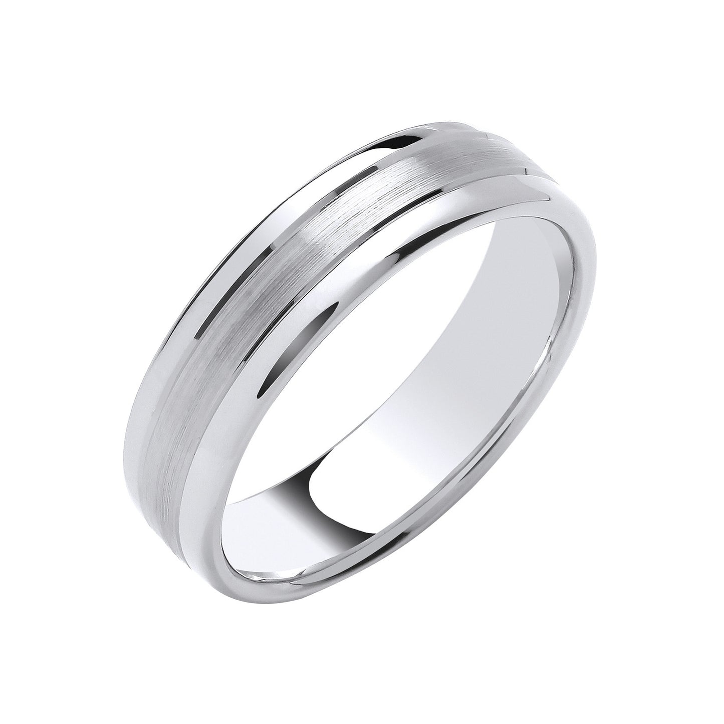6mm Soft Court Polished Edges & Matt Centre Wedding Band