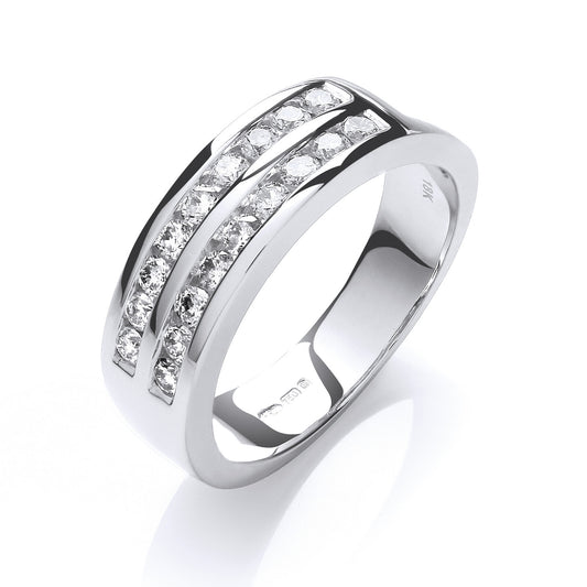 18ct White Gold  D.0.50ctw Diamond Half Eternity Ring