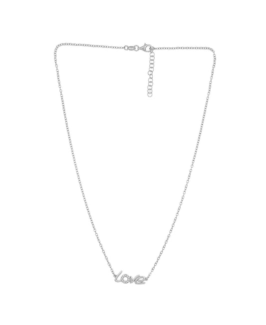 Silver LOVE 16" + 2” Extender Necklace/07" Bracelet