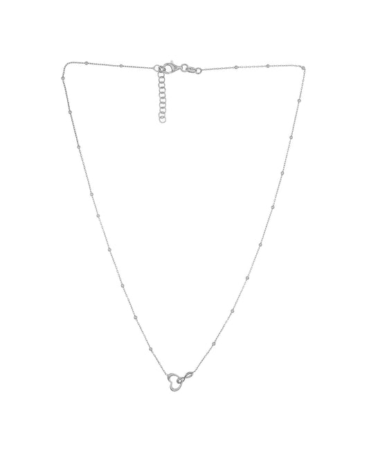 Silver Heart & Infinity 16" + 2” Extender Necklace/07" Bracelet