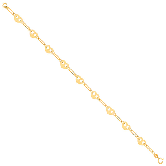 Y/G Hearts Ladies Bracelet