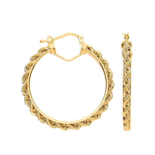Y/G Rope Chain 25mm Hoop Earrings