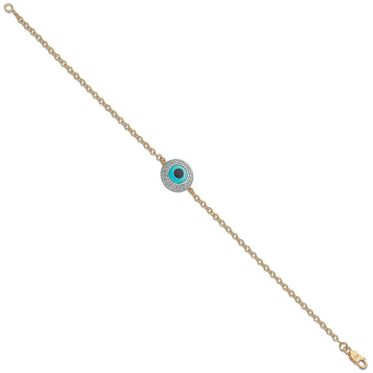 18ct Yellow Gold 0.30ct Evil Eye Diamond Bracelet