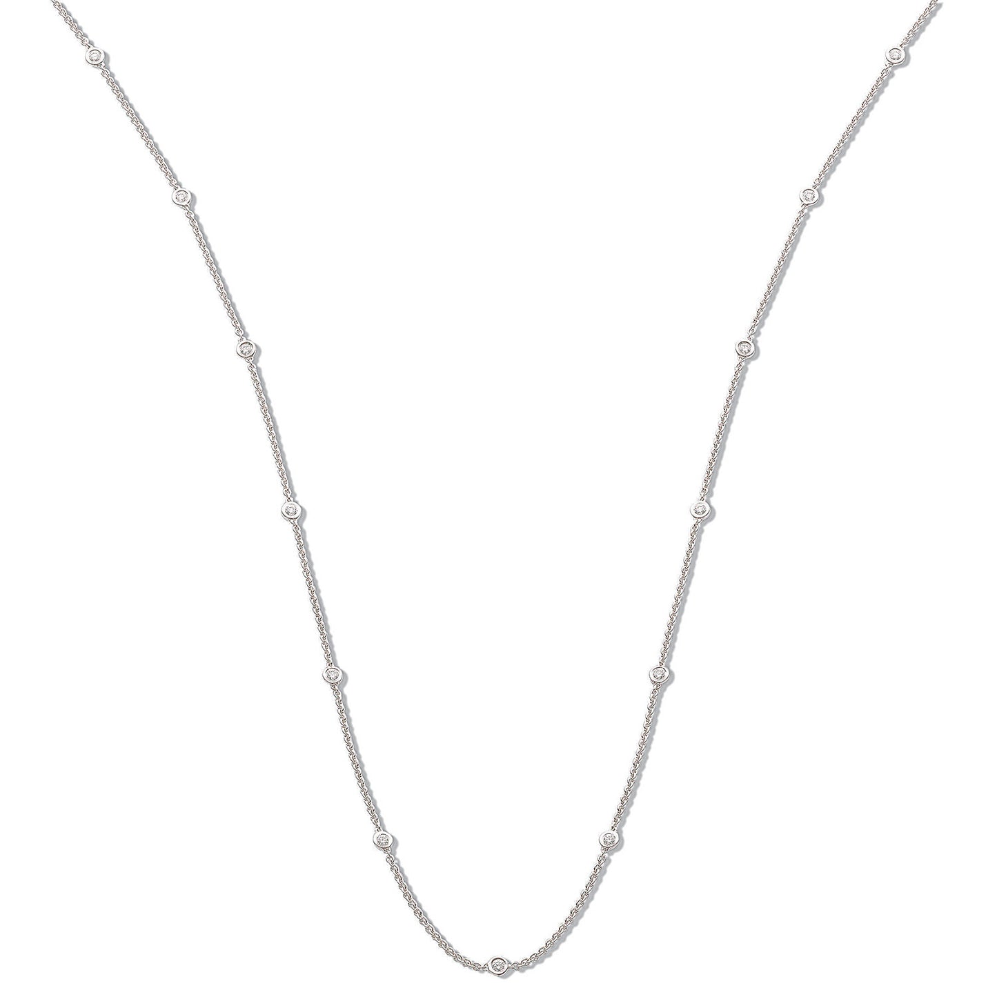 18ct White Gold 0.50ct Diamond by the yard Necklace (18in/45cm)