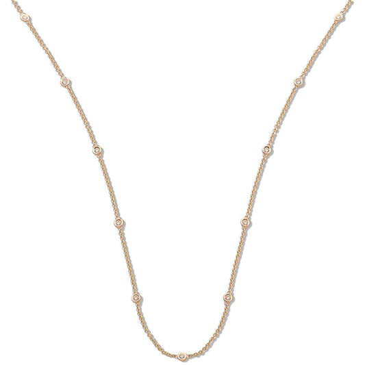 18ct Yellow Gold 0.50ct Diamond by the yard Necklace (18in/45cm)