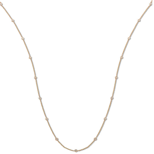 18ct Yellow Gold 1.00ct Diamond by the yard Necklace (36in/91cm)