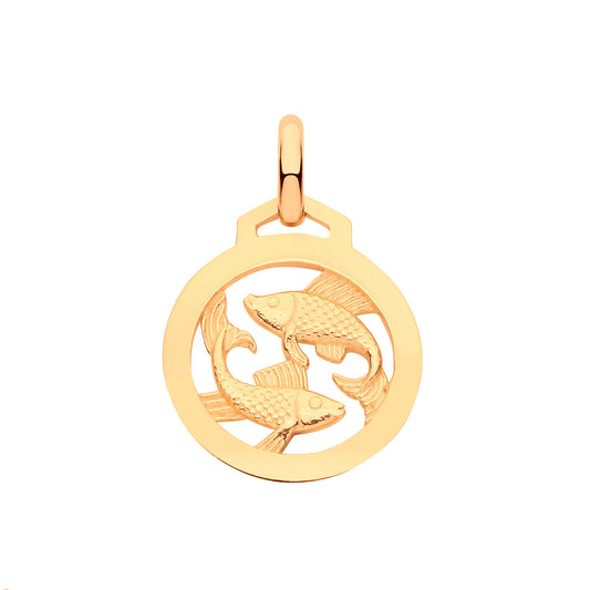 Y/G  Round Zodiac Pendant PISCES