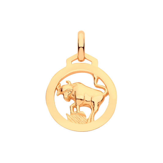 Y/G  Round Zodiac Pendant TAURUS