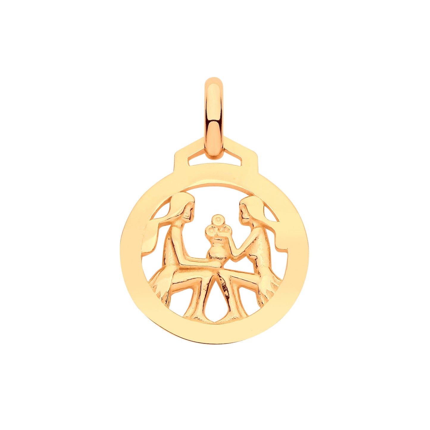 Y/G  Round Zodiac Pendant GEMINI