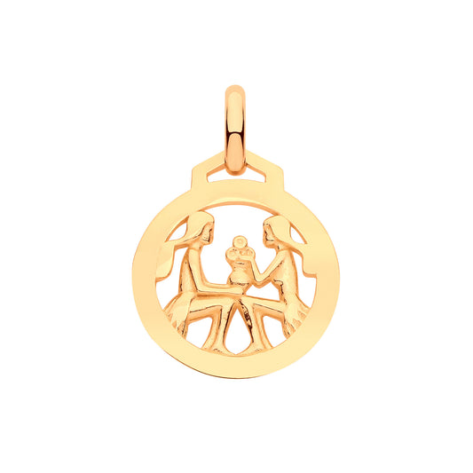Y/G  Round Zodiac Pendant GEMINI