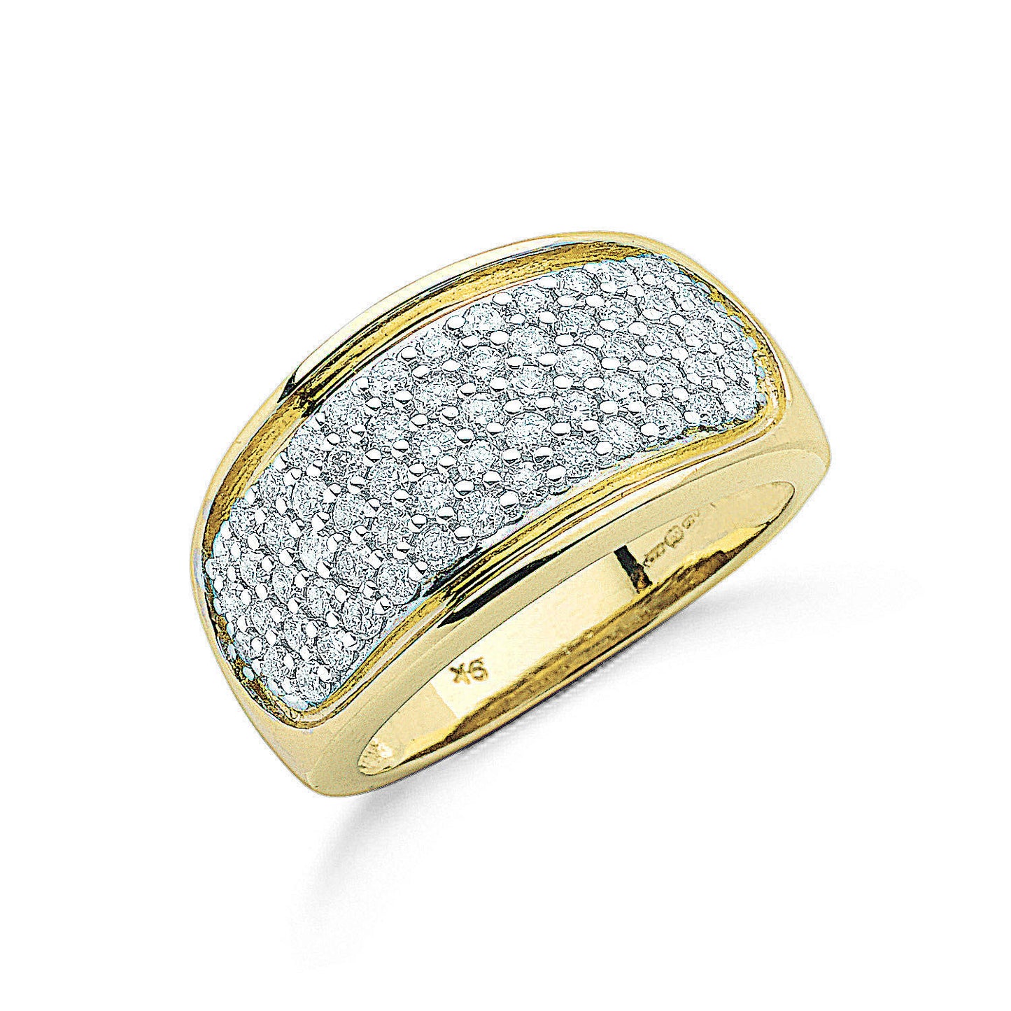 9ct Y/G 1.00ctw Diamond Bombay Ring