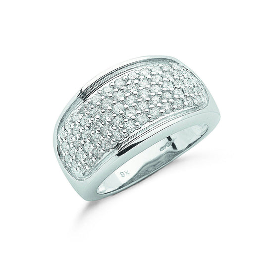 9ct W/G 1.00ct Diamond Bombay Ring